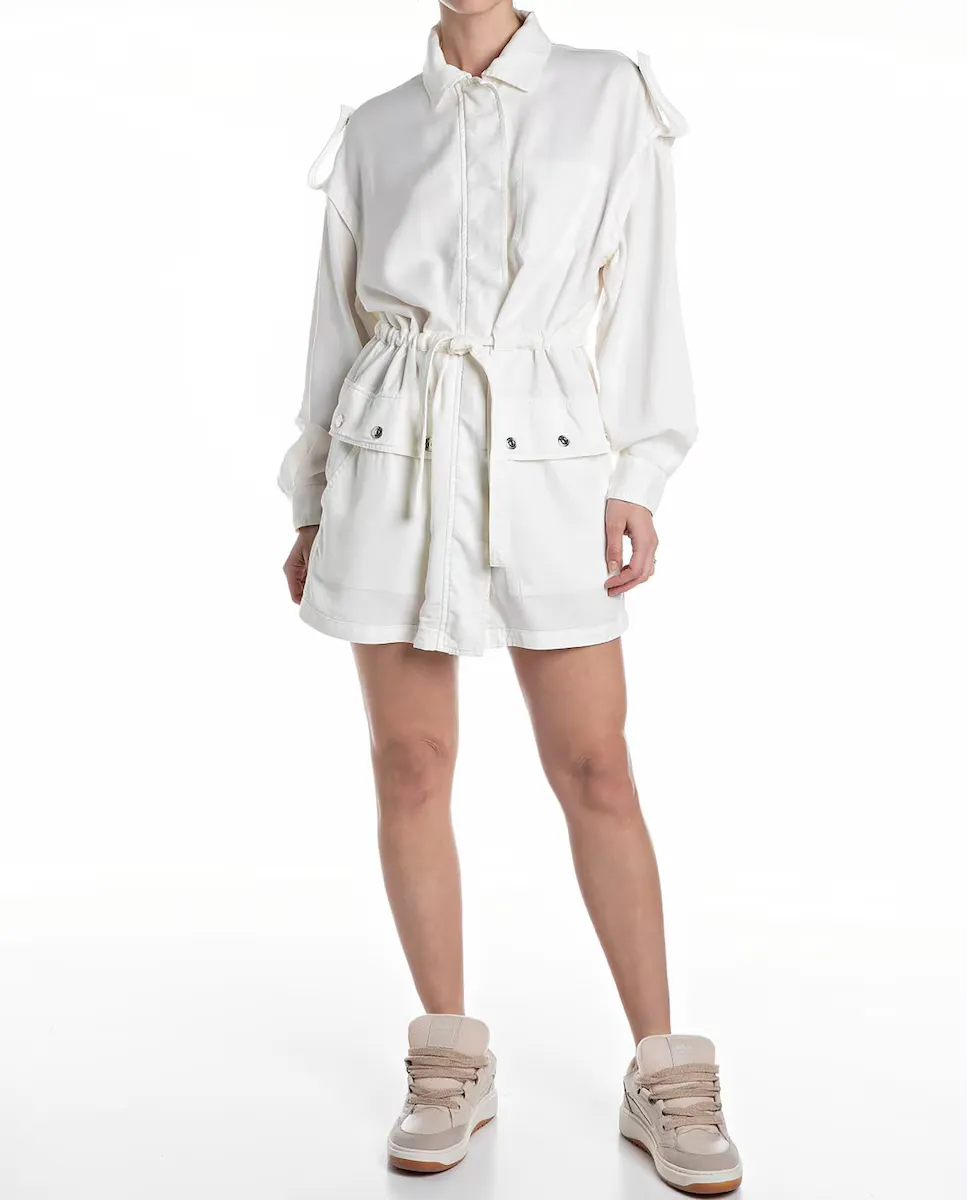 Короткое платье с длинными рукавами и регулируемой талией Replay, белый
Короткое платье с длинными рукавами и регулируемой талией Replay, белый