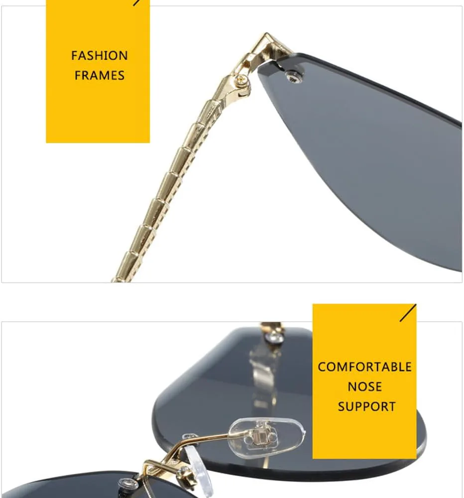 Солнцезащитные очки без оправы для женщин с металлическим градиентом, для использования на открытом воздухе, с защитой от УФ-излучения MTZJH, C4champagne
Солнцезащитные очки без оправы для женщин с металлическим градиентом, для использования на открытом воздухе, с защитой от УФ-излучения MTZJH, C4champagne