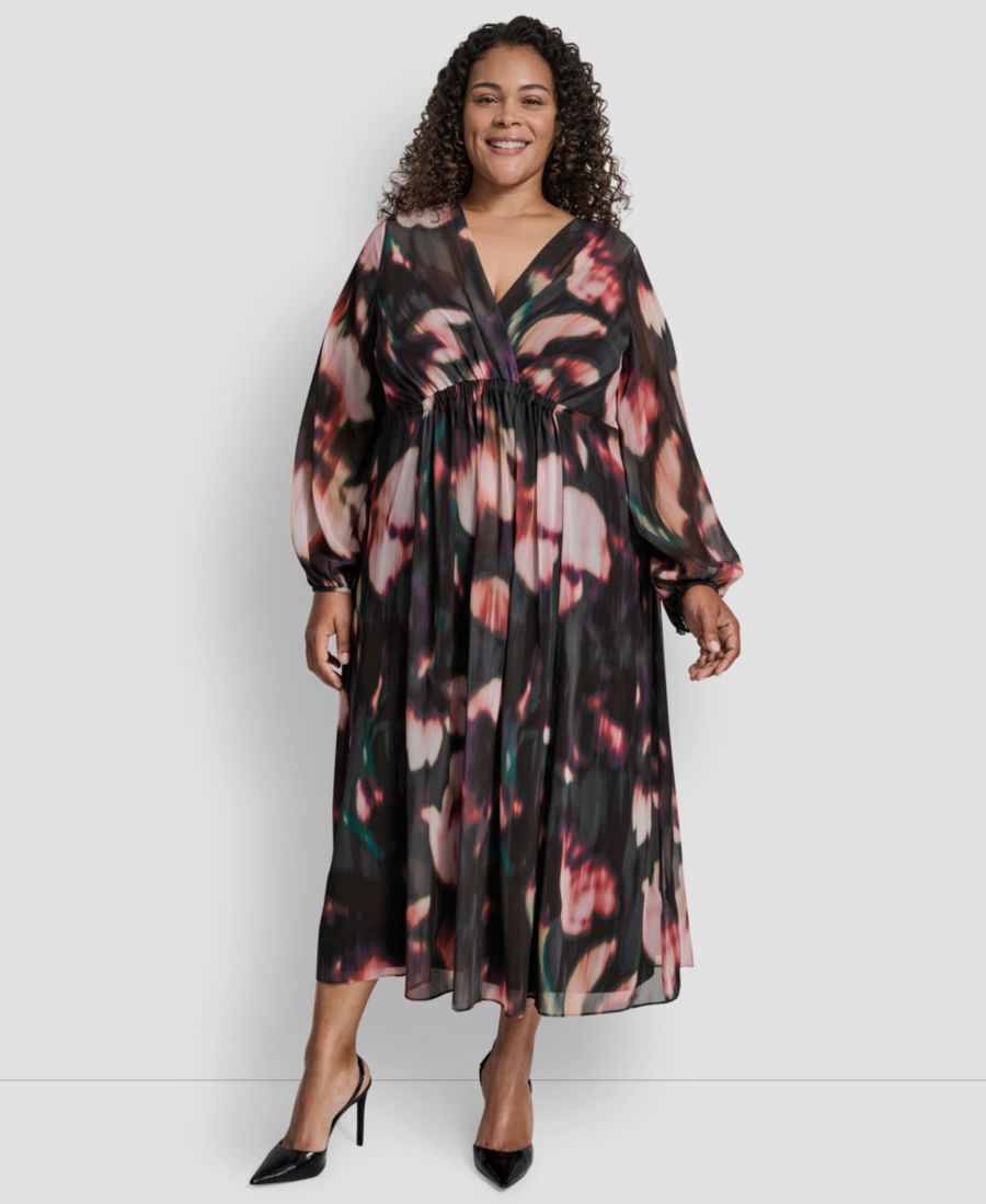 Платье-макси с длинными рукавами и завышенной талией, больших размеров DKNY, Pavilion Floral Chocolate
Платье-макси с длинными рукавами и завышенной талией, больших размеров DKNY, Pavilion Floral Chocolate