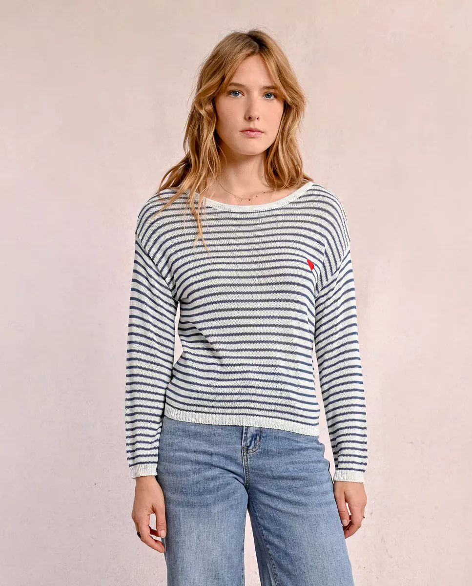 Женский свитер с длинными рукавами и полосатым принтом Molly Bracken, цвет Crudo 
Женский свитер с длинными рукавами и полосатым принтом Molly Bracken, цвет Crudo