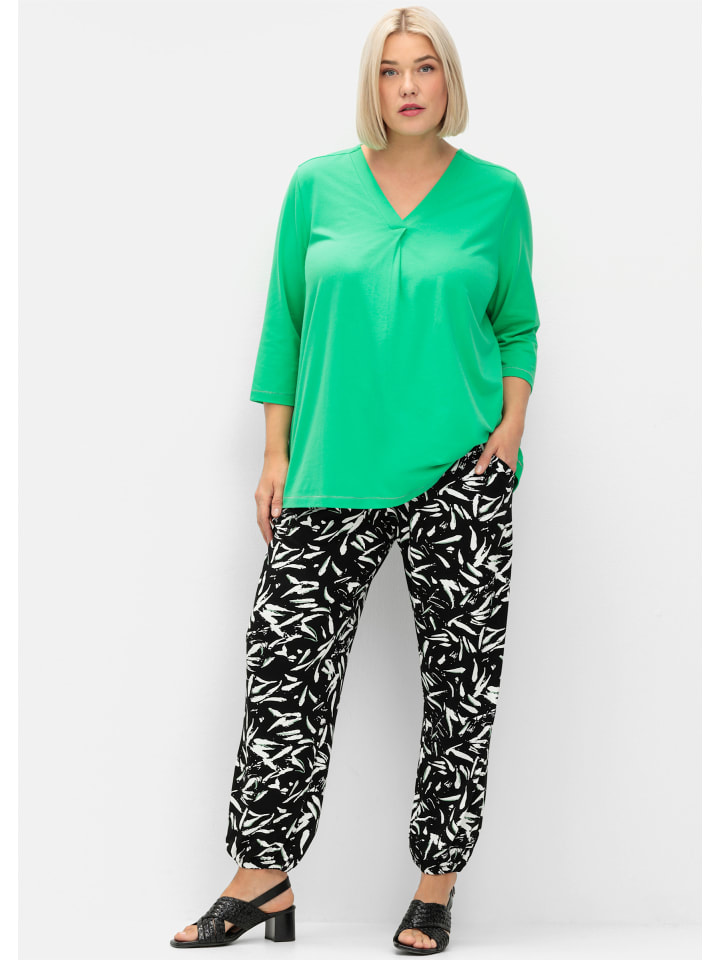 Тканевые брюки sheego, черно-белый
Тканевые брюки sheego, черно-белый