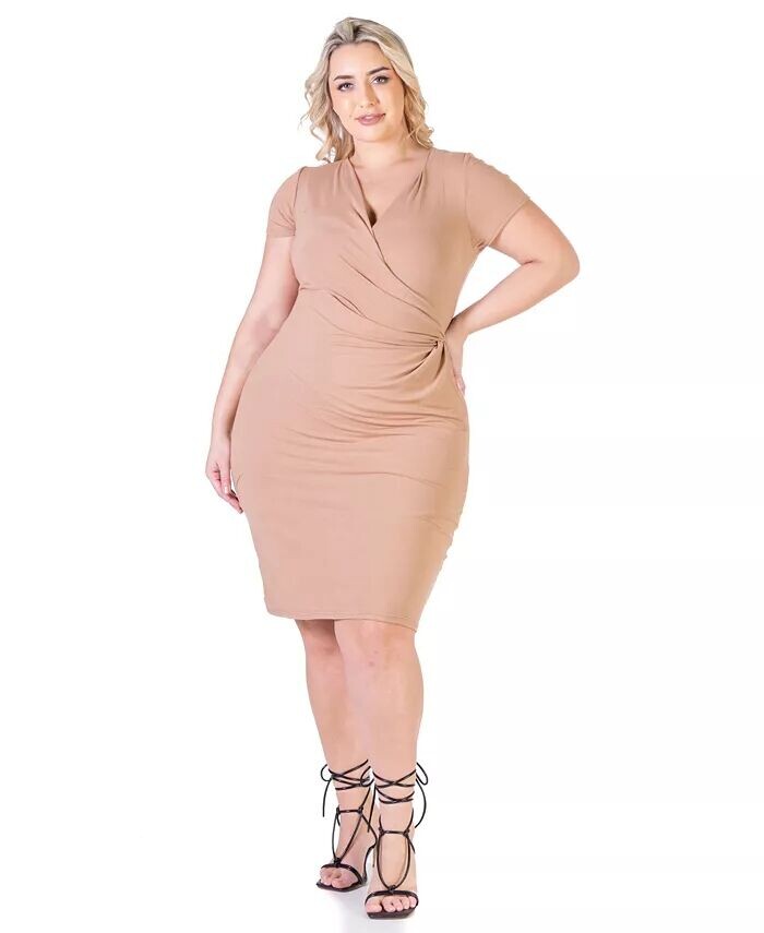 Платье-халат с V-образным вырезом и имитацией запаха большого размера 24seven Comfort Apparel, коричневый/бежевый
Платье-халат с V-образным вырезом и имитацией запаха большого размера 24seven Comfort Apparel, коричневый/бежевый