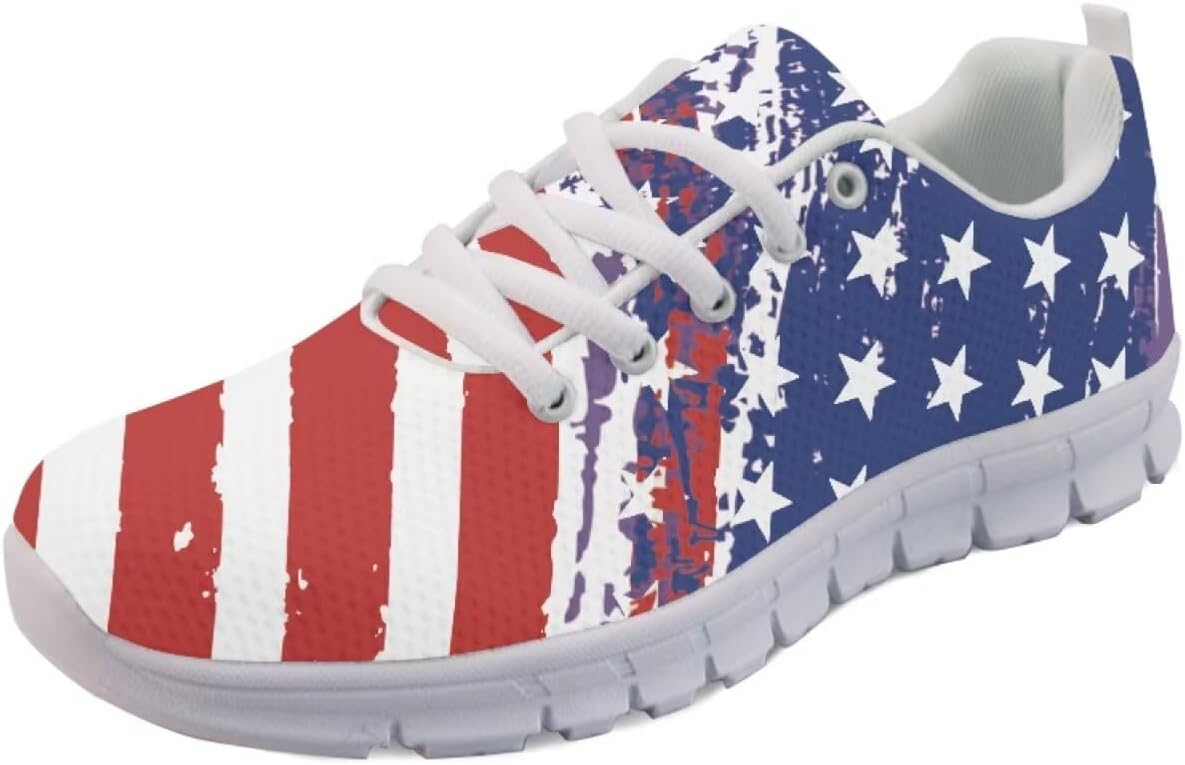 Винтажные кроссовки с американским флагом для мужчин и женщин кроссовки 4 июля Легкие беговые, теннисные и спортивные кроссовки Getelinseng, American Flag
Винтажные кроссовки с американским флагом для мужчин и женщин кроссовки 4 июля Легкие беговые, теннисные и спортивные кроссовки Getelinseng, American Flag