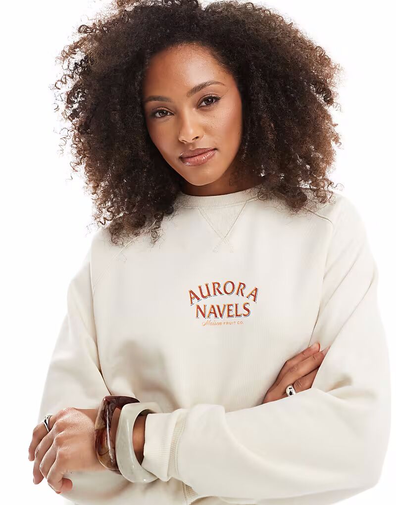 Джемпер с круглым вырезом и принтом в виде апельсина и хлопка, цвет кокоса Cotton On
Джемпер с круглым вырезом и принтом в виде апельсина и хлопка, цвет кокоса Cotton On