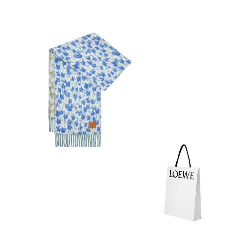 Шарф с бахромой и цветочным принтом LOEWE, синий
Шарф с бахромой и цветочным принтом LOEWE, синий