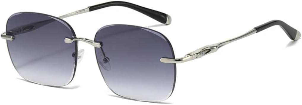 Ретро-солнцезащитные очки квадратной формы без оправы для женщин, модные очки с прозрачными линзами с градиентом цвета океана, защита от УФ-излучения UV400 для мужчин TVTBBVV, Silver Gray Gradient
Ретро-солнцезащитные очки квадратной формы без оправы для женщин, модные очки с прозрачными линзами с градиентом цвета океана, защита от УФ-излучения UV400 для мужчин TVTBBVV, Silver Gray Gradient