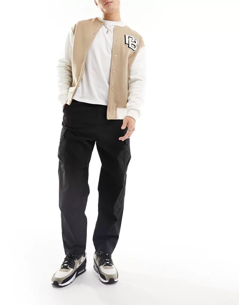 Черные широкие брюки карго ASOS
Черные широкие брюки карго ASOS