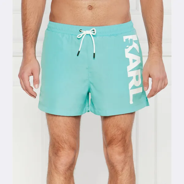 Плавки-Шорты прямого кроя Karl с логотипом Karl Lagerfeld, синий 
Плавки-Шорты прямого кроя Karl с логотипом Karl Lagerfeld, синий