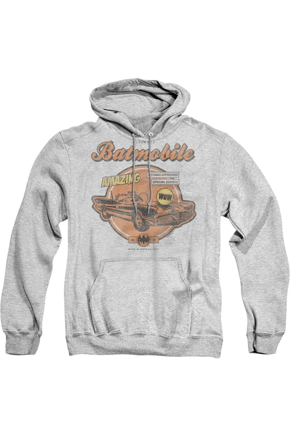 Толстовка с капюшоном Batman Amazing Batmobile для взрослых Gildan, цвет athletic heather 
Толстовка с капюшоном Batman Amazing Batmobile для взрослых Gildan, цвет athletic heather