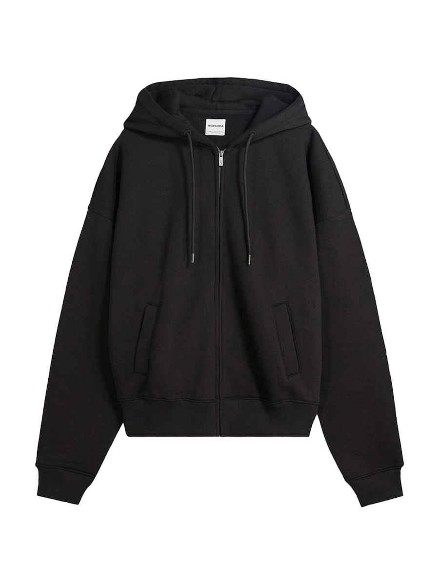Толстовка с капюшоном на молнии Bershka, черный
Толстовка с капюшоном на молнии Bershka, черный