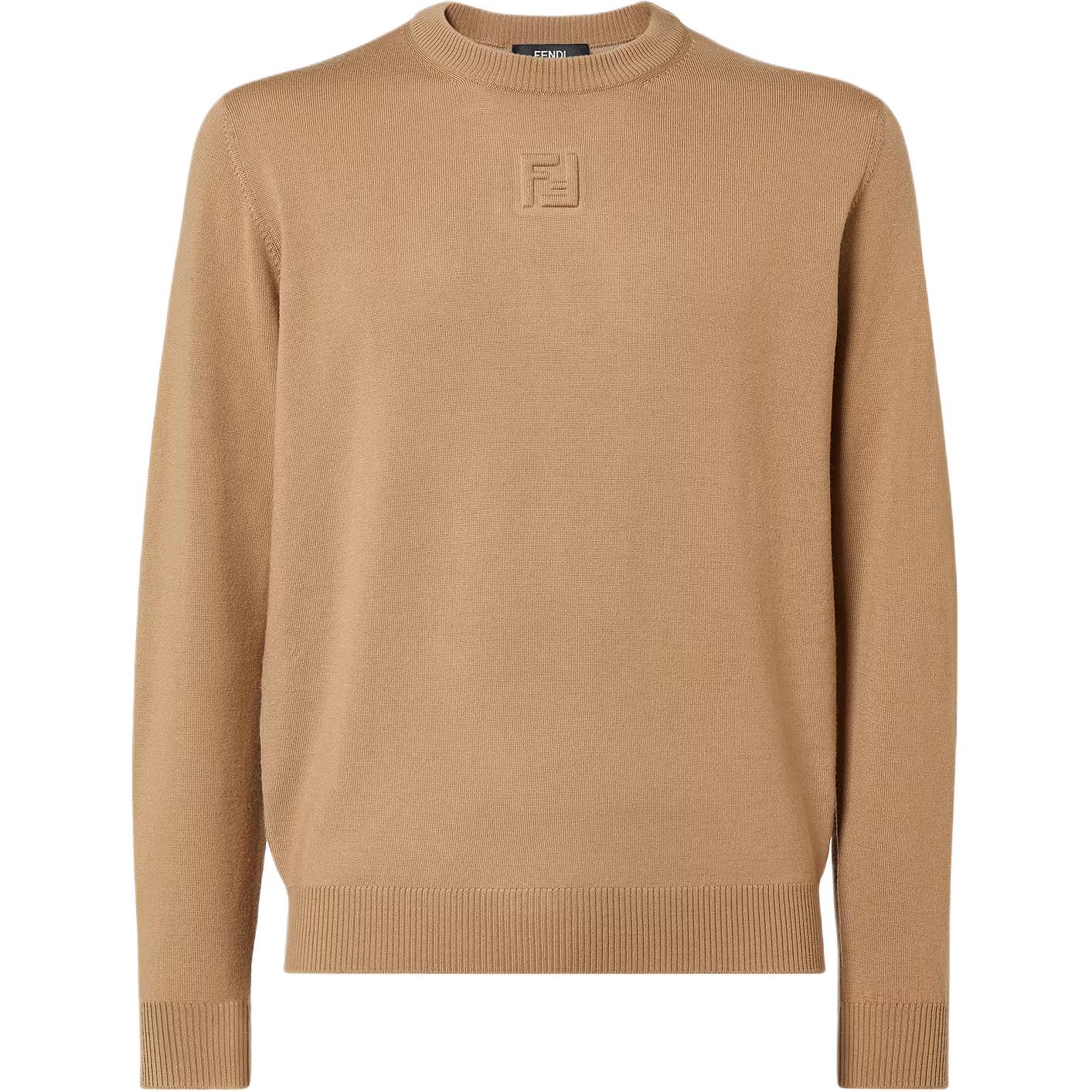 Вязаный свитер с длинными рукавами и круглым вырезом Fendi, коричневый
Вязаный свитер с длинными рукавами и круглым вырезом Fendi, коричневый