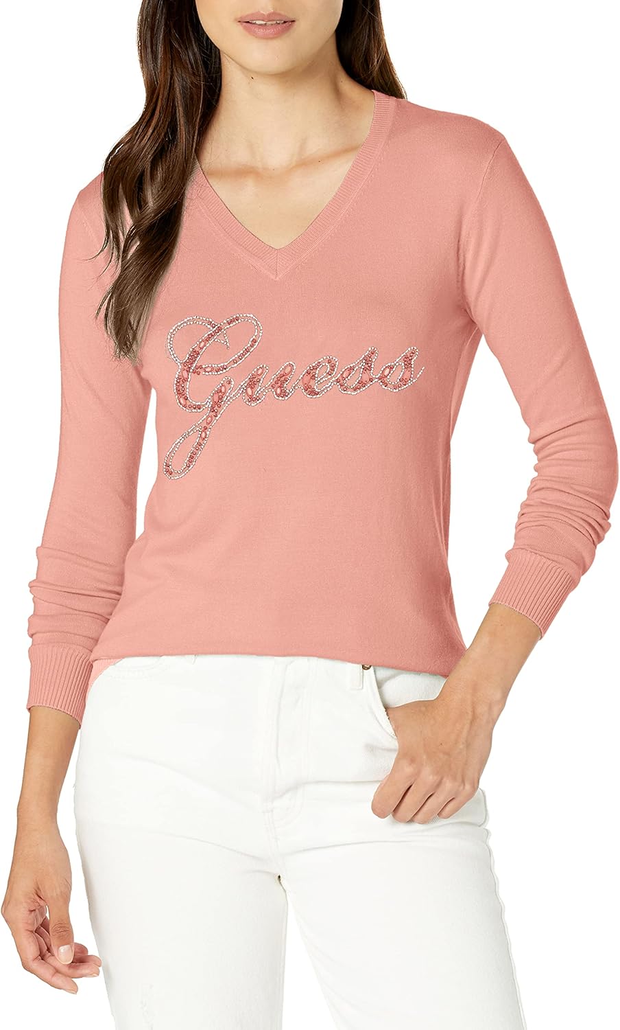 Женский свитер Guess Juliette с V-образным вырезом и длинными рукавами, персиково-кремовый, размер L
Женский свитер Guess Juliette с V-образным вырезом и длинными рукавами, персиково-кремовый, размер L
