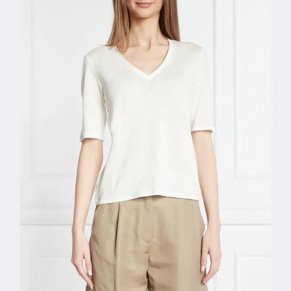 Коричневая льняная футболка стандартного кроя Max Mara, экрю
Коричневая льняная футболка стандартного кроя Max Mara, экрю