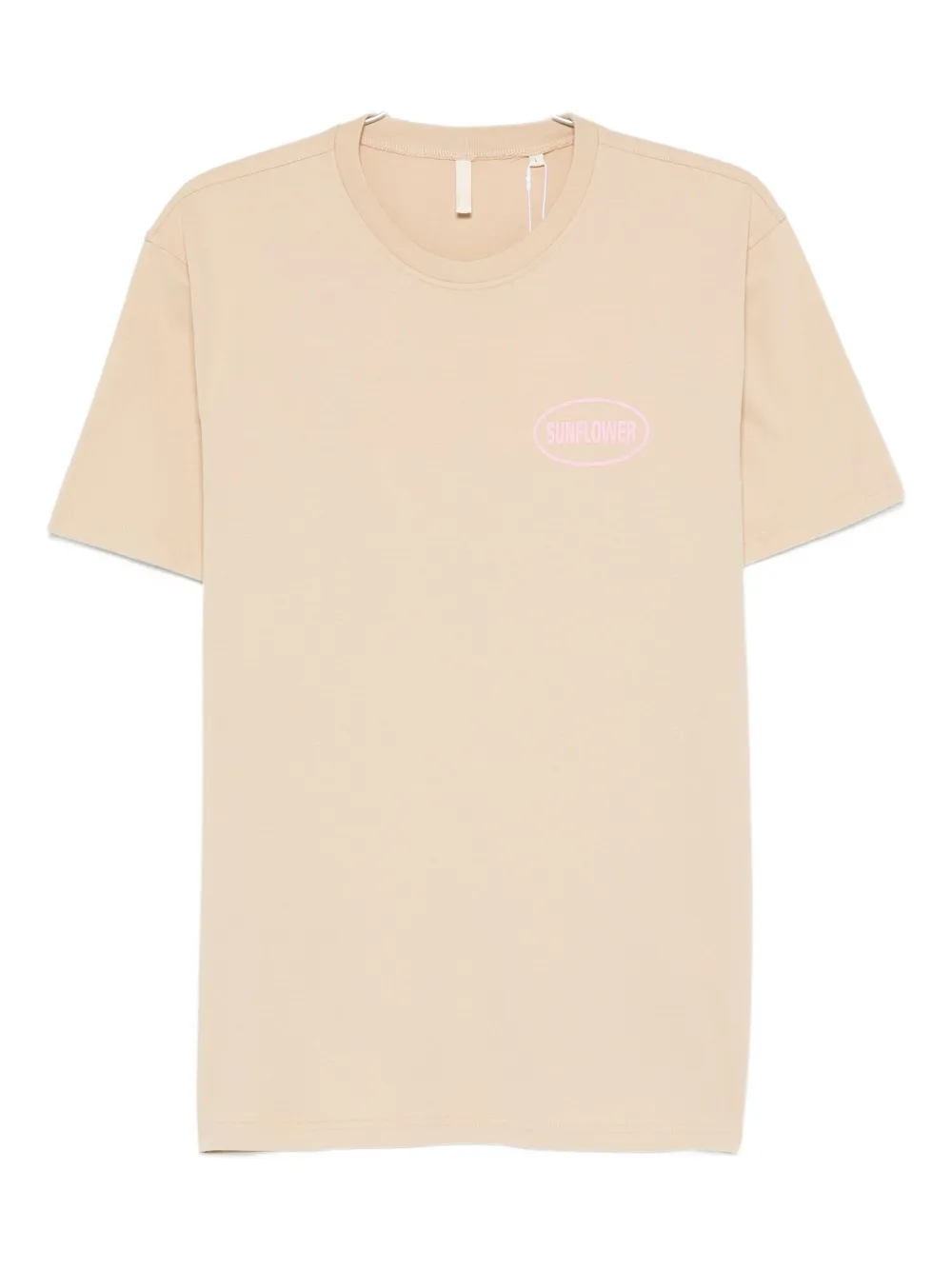 Хлопковая футболка с овальным логотипом Sunflower, нейтральный 
Хлопковая футболка с овальным логотипом Sunflower, нейтральный