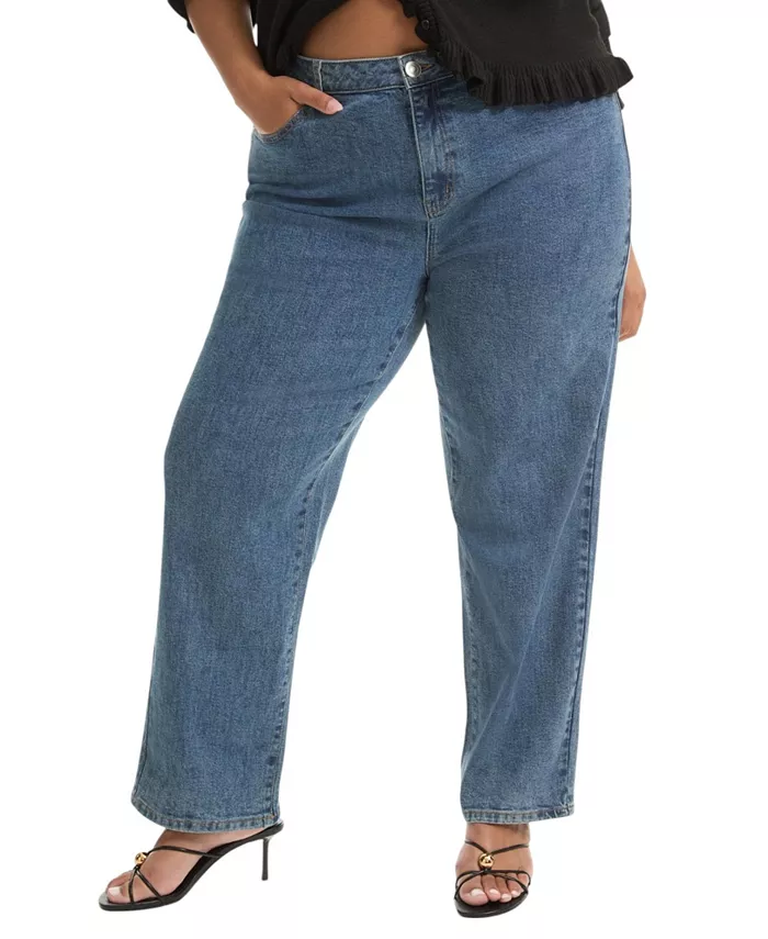 Джинсы размера Plus June + Vie Curvie-Fit с высокой талией и прямыми штанинами, синий
Джинсы размера Plus June + Vie Curvie-Fit с высокой талией и прямыми штанинами, синий