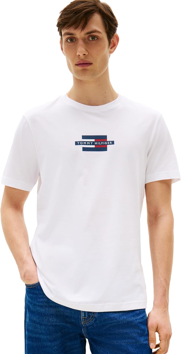 Мужские хлопковые футболки с короткими рукавами и напечатанным логотипом Tommy Hilfiger, White, Белый, Мужские хлопковые футболки с короткими рукавами и напечатанным логотипом Tommy Hilfiger, White
Мужские хлопковые футболки с короткими рукавами и напечатанным логотипом Tommy Hilfiger, White, Белый, Мужские хлопковые футболки с короткими рукавами и напечатанным логотипом Tommy Hilfiger, White