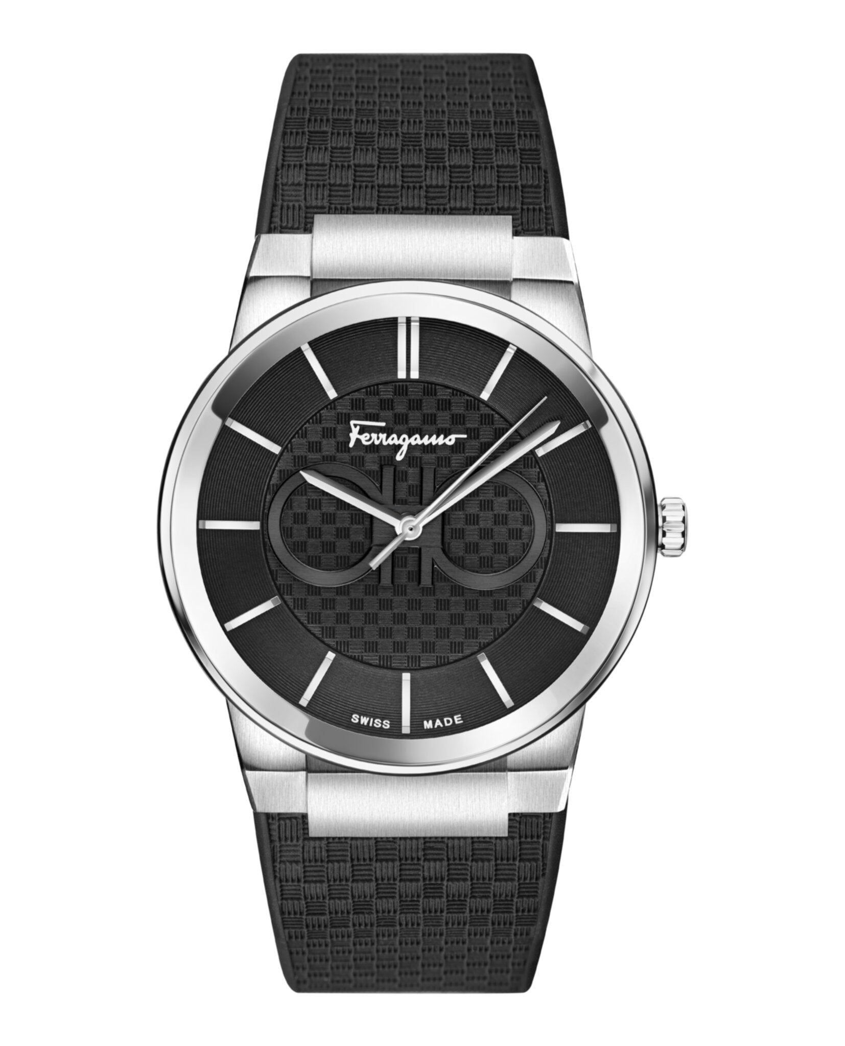 Часы Ferragamo Sapphire Silicone Salvatore Ferragamo, цвет black/stainless steel/black 
Часы Ferragamo Sapphire Silicone Salvatore Ferragamo, цвет black/stainless steel/black