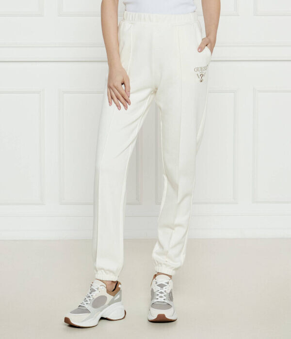 Спортивные брюки женские Guess Active со стрелками с вышитым логотипом, экрю
Спортивные брюки женские Guess Active со стрелками с вышитым логотипом, экрю