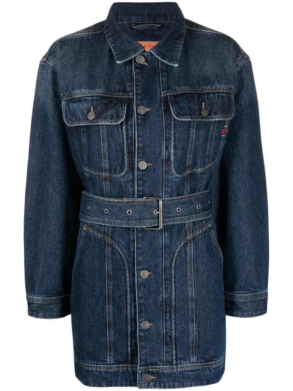 Джинсовая куртка De-Flaminia с поясом DIESEL, синий 
Джинсовая куртка De-Flaminia с поясом DIESEL, синий