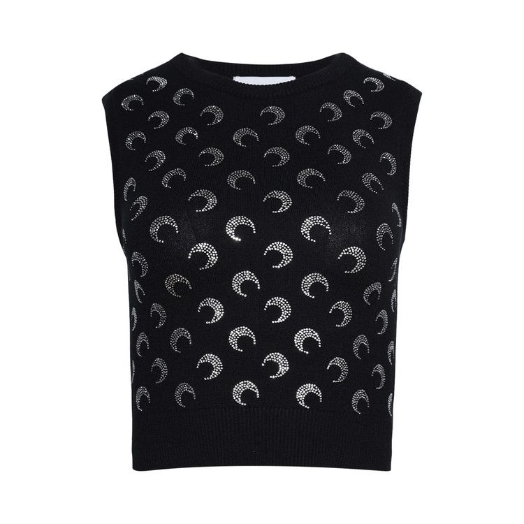 Утепленный жилет Marine Serre Moon Strass Knit Vest, Black
Утепленный жилет Marine Serre Moon Strass Knit Vest, Black