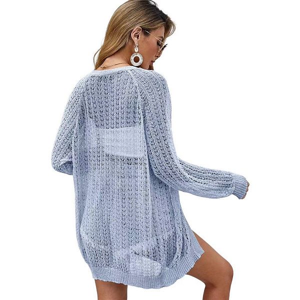 Летний кардиган женский легкий с длинным рукавом однотонный мягкий дышащий Clearflower, Sky Blue
Летний кардиган женский легкий с длинным рукавом однотонный мягкий дышащий Clearflower, Sky Blue