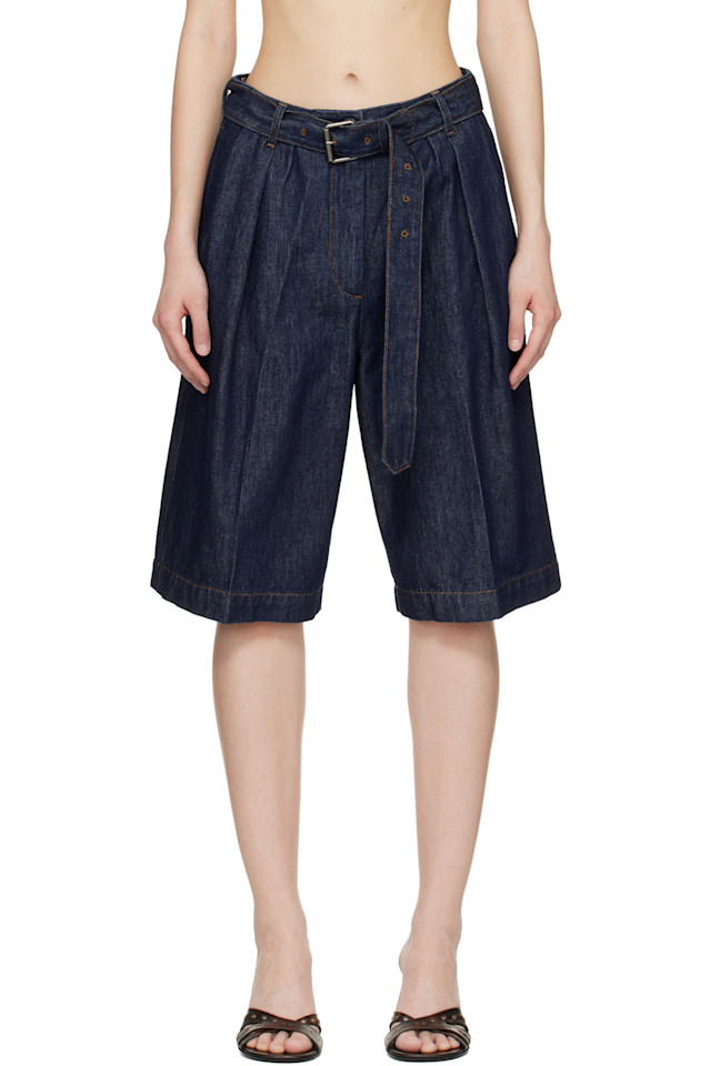 Dries Van Noten Синие джинсовые шорты с поясом
Dries Van Noten Синие джинсовые шорты с поясом