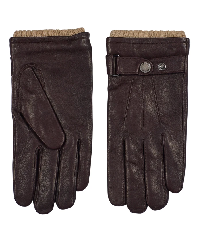 Темные кожаные перчатки Howard London, коричневый 
Темные кожаные перчатки Howard London, коричневый