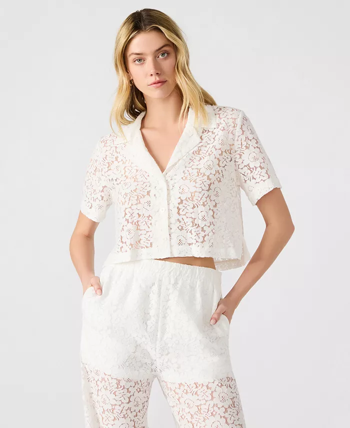 Женская кружевная рубашка Sandra с пуговицами спереди Steve Madden, белый
Женская кружевная рубашка Sandra с пуговицами спереди Steve Madden, белый