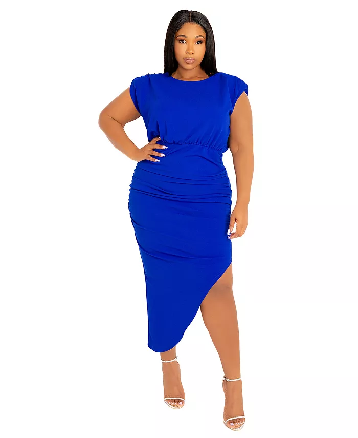 Платье больших размеров без рукавов с асимметричной отделкой Buxom Couture, синий
Платье больших размеров без рукавов с асимметричной отделкой Buxom Couture, синий