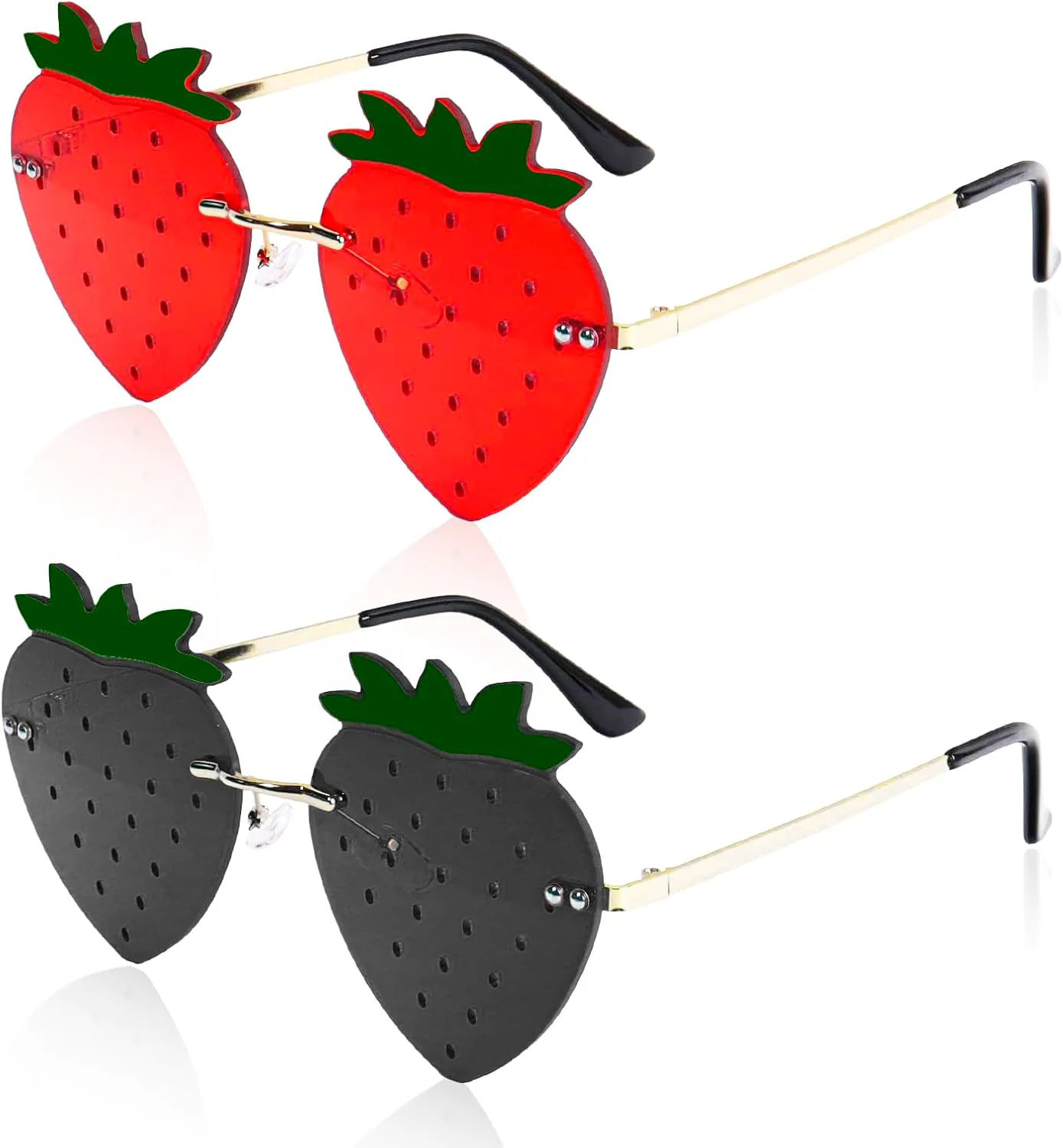 Солнцезащитные очки без оправы в форме клубники для женщин и мужчин, для вечеринок, Хэллоуина, Рождества, косплея, выпускного бала. Аксессуары Klfoho, Red+black
Солнцезащитные очки без оправы в форме клубники для женщин и мужчин, для вечеринок, Хэллоуина, Рождества, косплея, выпускного бала. Аксессуары Klfoho, Red+black