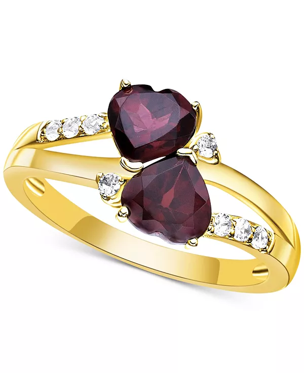 Кольцо в форме сердца с гранатом (2 карата) и белым топазом (1/8 карата) из позолоченного серебра 925 пробы Macy'S, garnet
Кольцо в форме сердца с гранатом (2 карата) и белым топазом (1/8 карата) из позолоченного серебра 925 пробы Macy'S, garnet