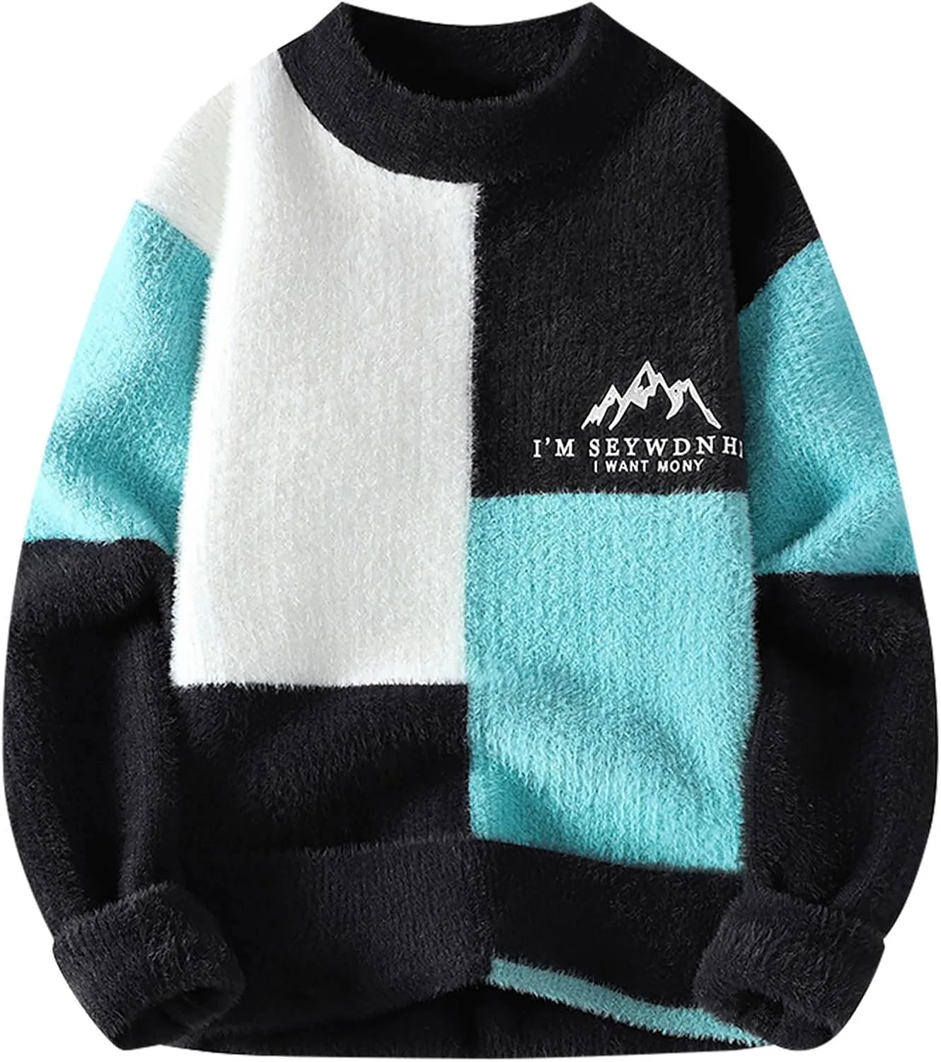 Мужской свитер с цветными блоками, воротник-гольф, рифленая вязка AQAYL
Мужской свитер с цветными блоками, воротник-гольф, рифленая вязка AQAYL