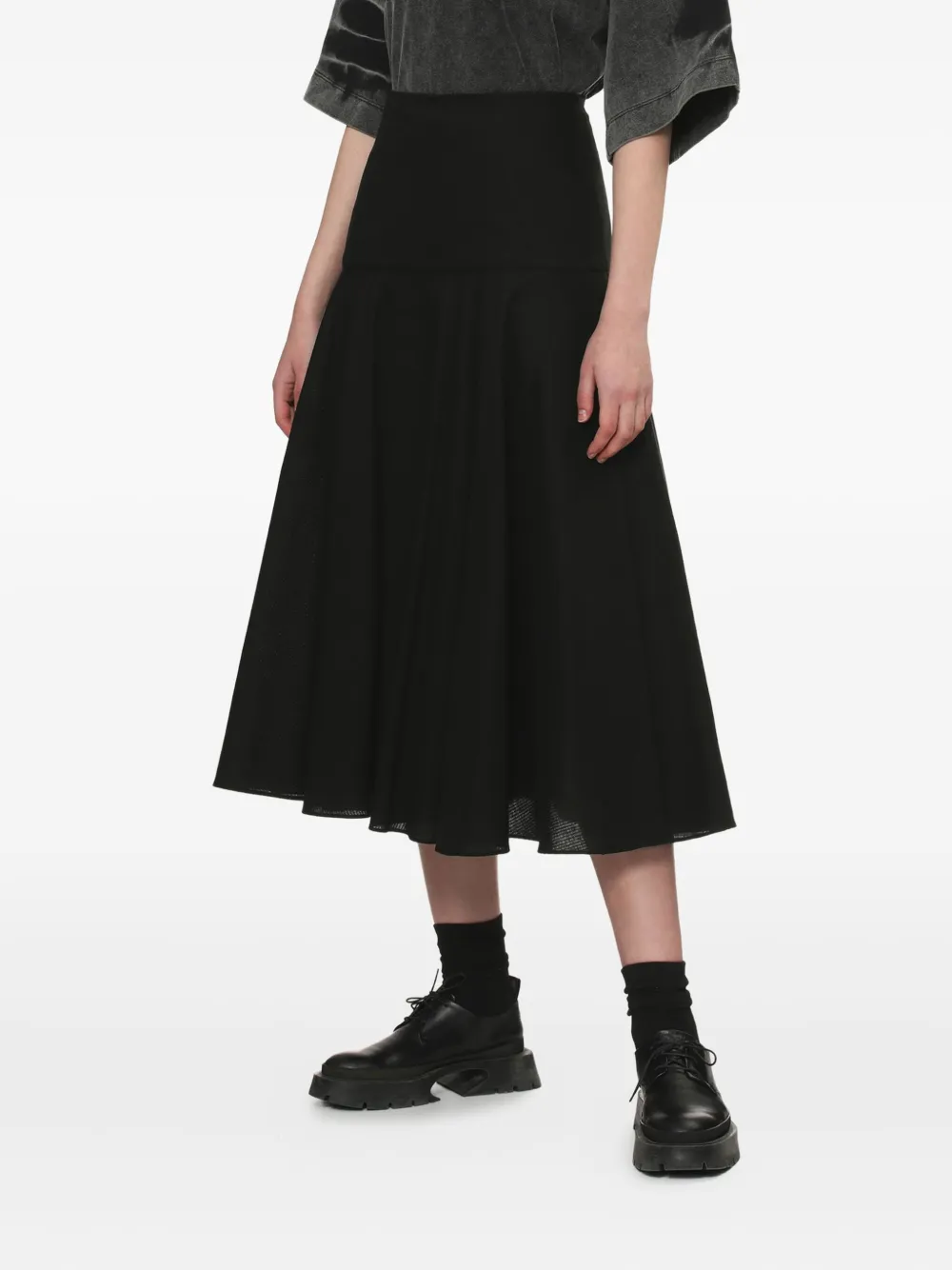 Хлопковая юбка Juun.J, черный 
Хлопковая юбка Juun.J, черный