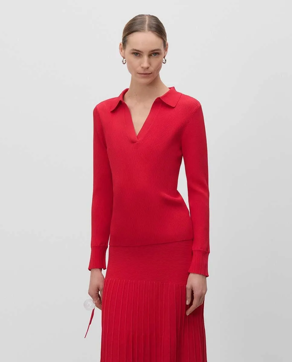 Женский джемпер с воротником типа поло Simorra, красный
Женский джемпер с воротником типа поло Simorra, красный