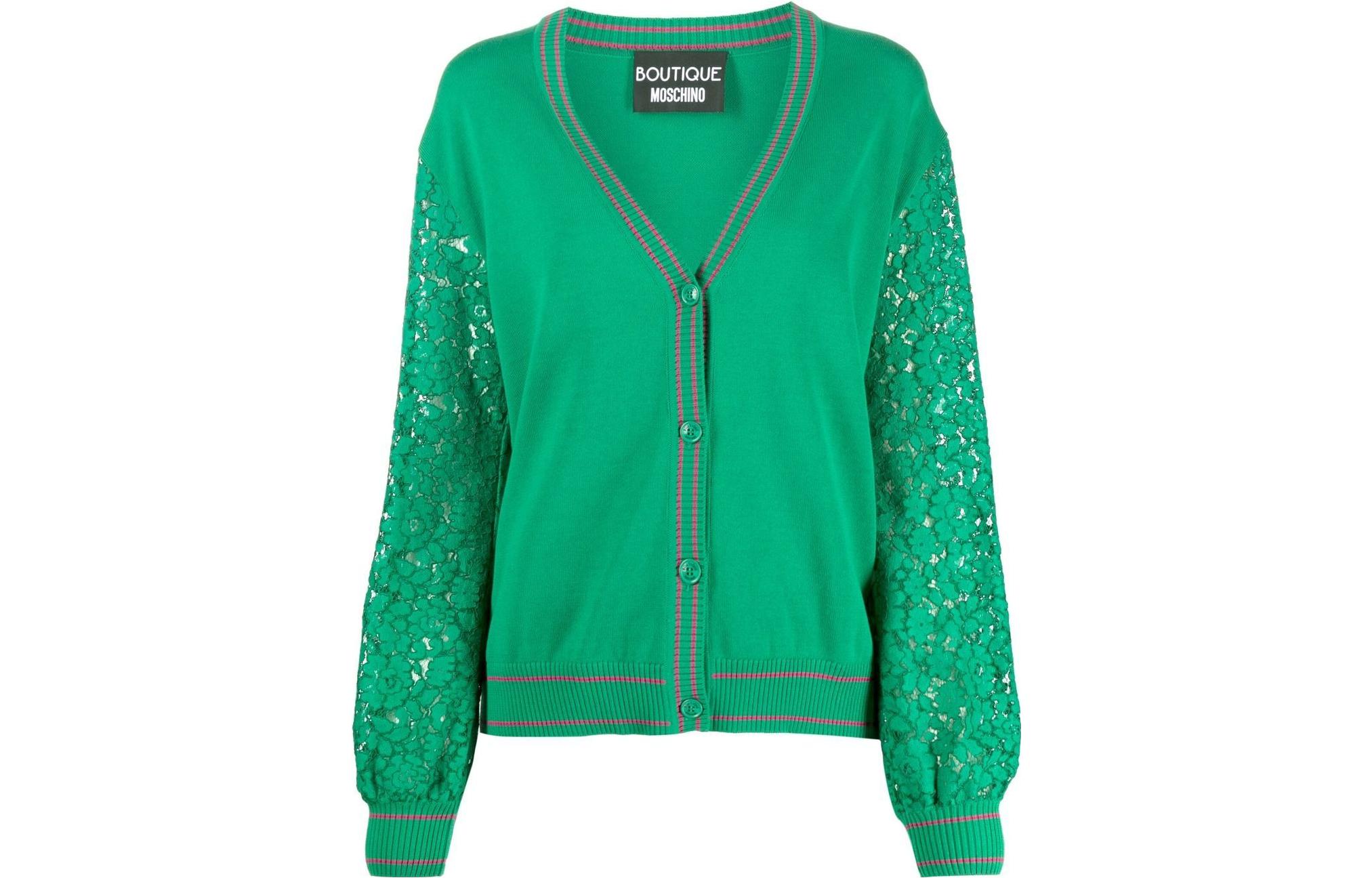 Трикотажная женская зеленая футболка MOSCHINO 
Трикотажная женская зеленая футболка MOSCHINO