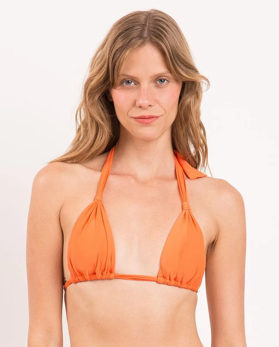 Однотонный лиф бикини с вырезом халтер и набивкой Río de Sol, оранжевый
Однотонный лиф бикини с вырезом халтер и набивкой Río de Sol, оранжевый