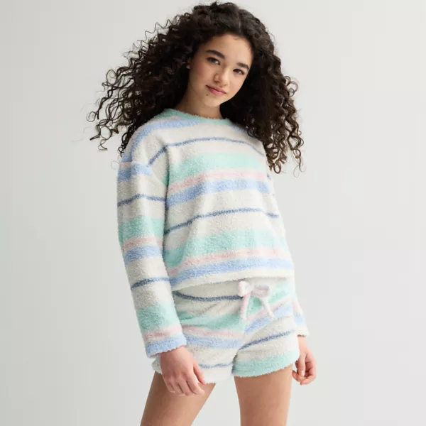 Комплект из двух предметов: пижамный топ с длинными рукавами и пижамные шорты для девочек 7–16 лет Limited Too, цвет stripe
Комплект из двух предметов: пижамный топ с длинными рукавами и пижамные шорты для девочек 7–16 лет Limited Too, цвет stripe