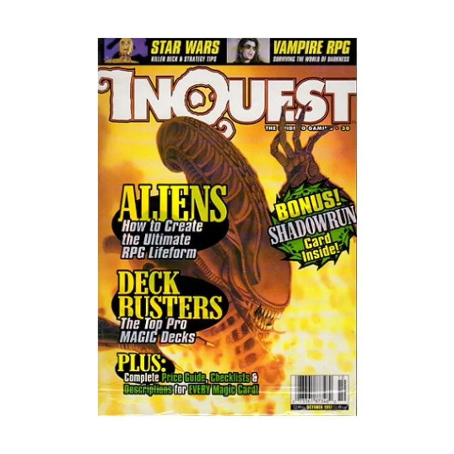 Журнал #30 "Aliens, Deck Busters, Shadowrun Card!", InQuest Magazine
Журнал #30 "Aliens, Deck Busters, Shadowrun Card!", InQuest Magazine