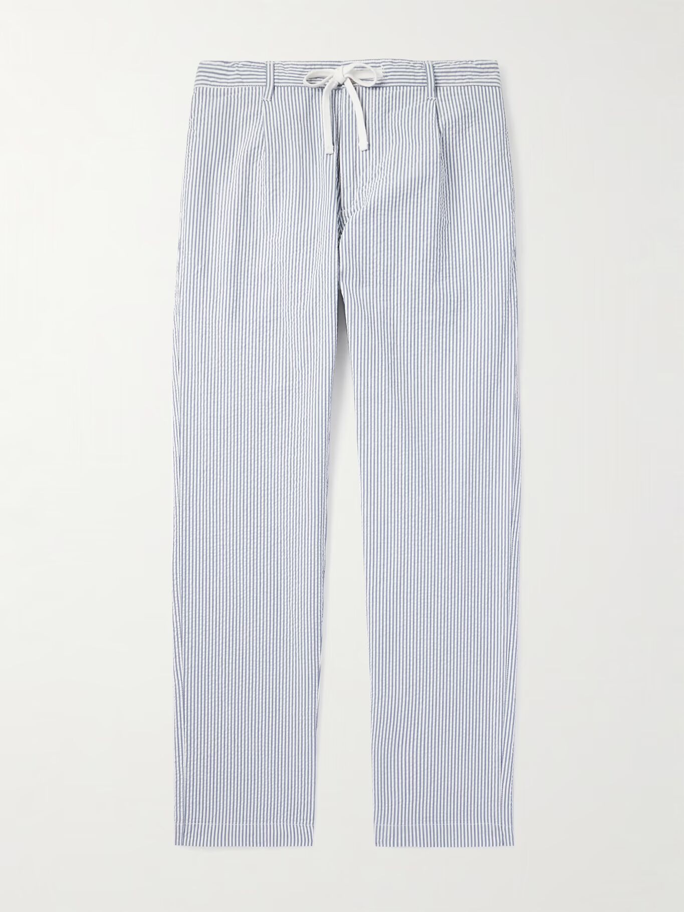 Прямые брюки Tanker Straight-Leg из хлопка-сирсакера в полоску с завязками на шнурке HARTFORD, темно-синий
Прямые брюки Tanker Straight-Leg из хлопка-сирсакера в полоску с завязками на шнурке HARTFORD, темно-синий