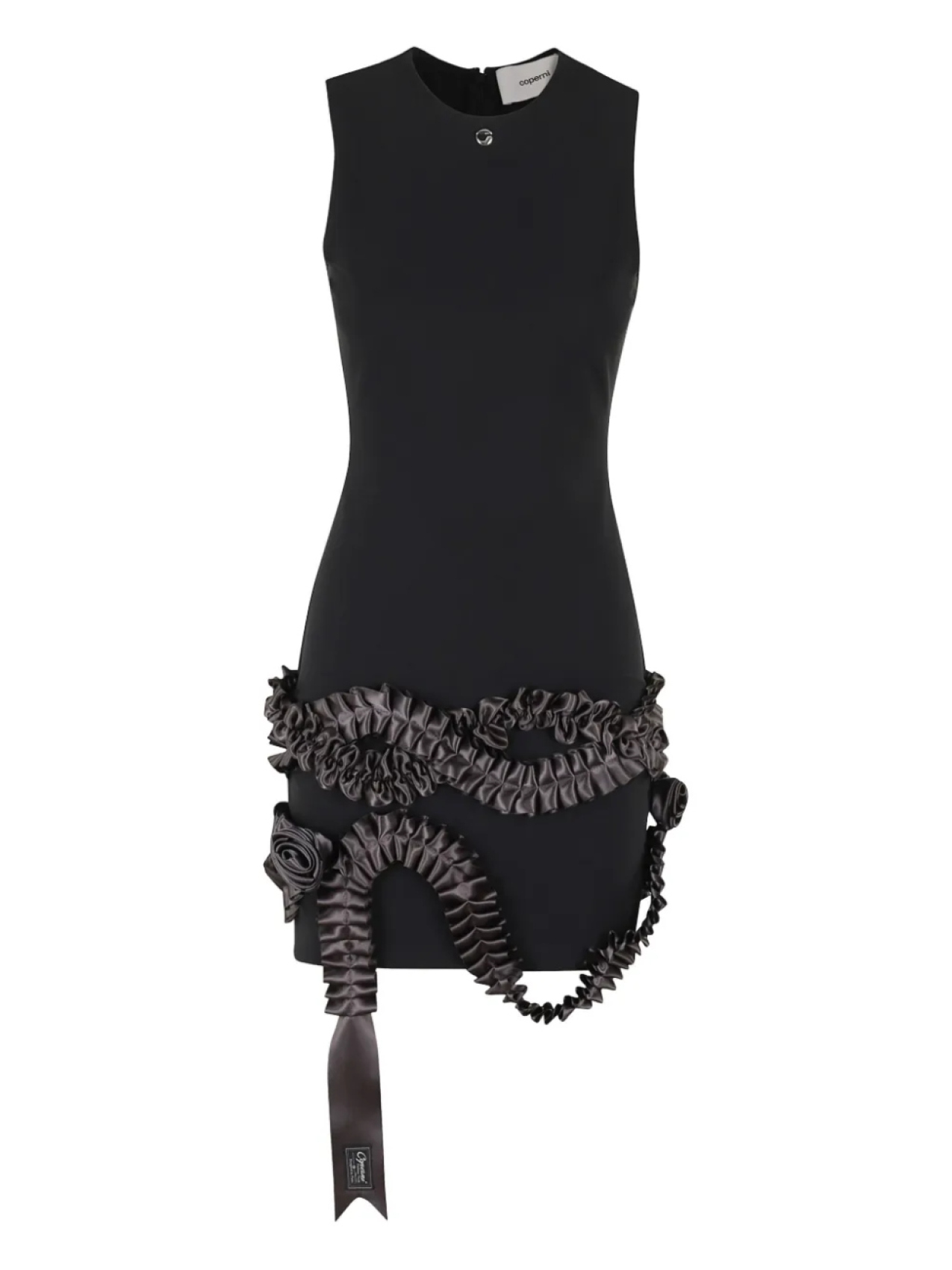 Мини-платье с лентой Coperni, черный