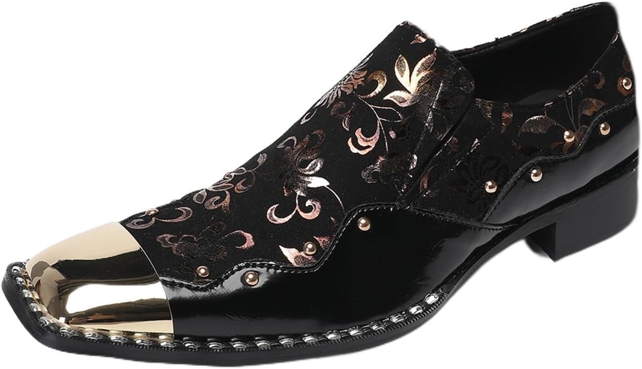 Мужские черные слипоны Santimon - лоферы Пэнни из натуральной кожи с золотыми бусинами и металлическим квадратным носком для вечеринки, диско и свадьбы
Мужские черные слипоны Santimon - лоферы Пэнни из натуральной кожи с золотыми бусинами и металлическим квадратным носком для вечеринки, диско и свадьбы