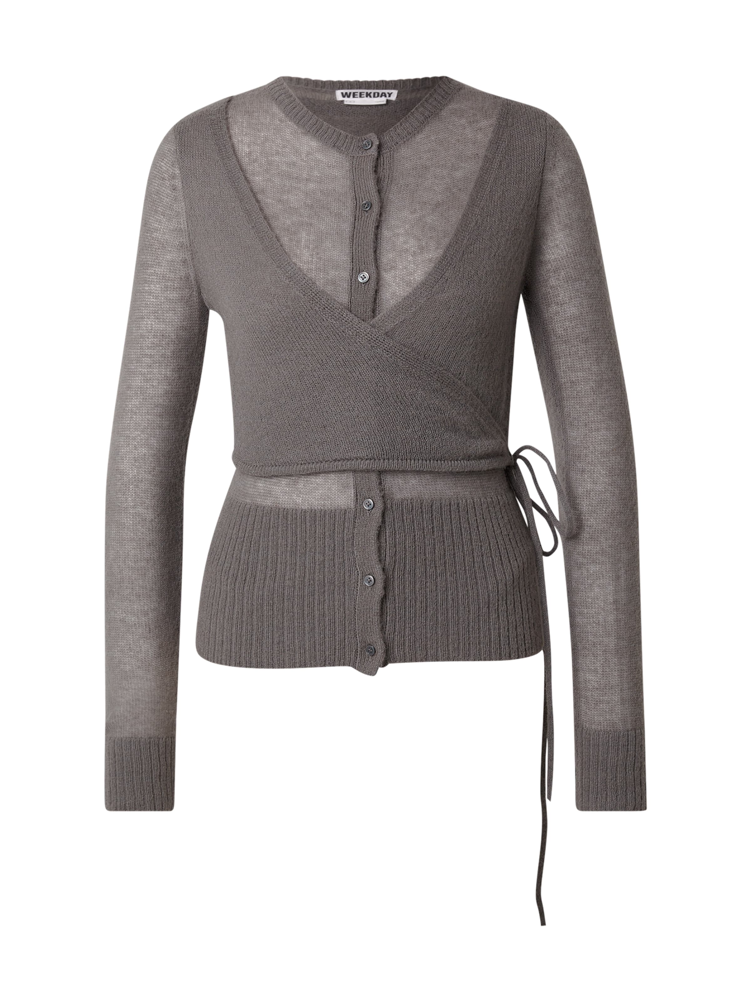 WEEKDAY Вязаный кардиган 'Drifa' в сером цвете
WEEKDAY Вязаный кардиган 'Drifa' в сером цвете
