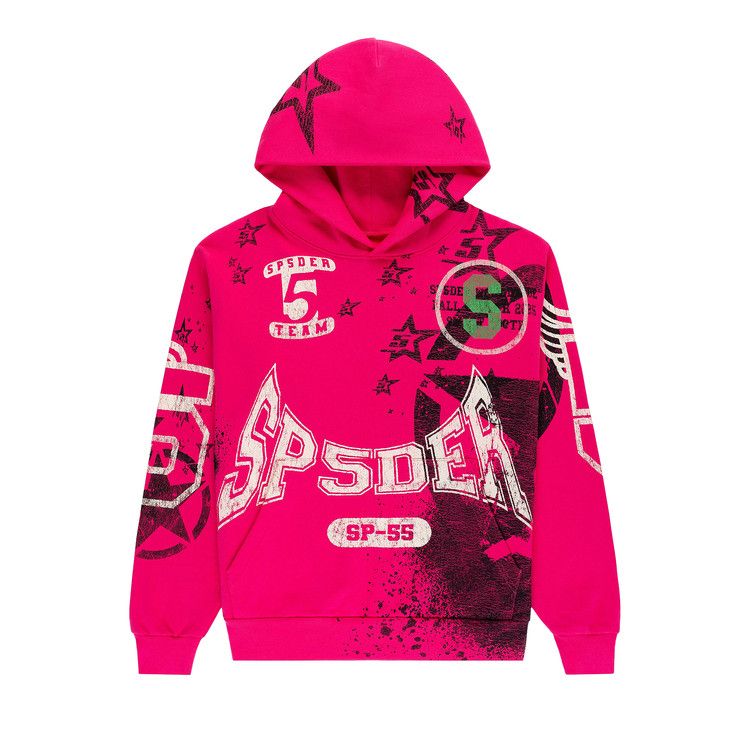 Худи Sp5der Stencil Hoodie, Pink 
Худи Sp5der Stencil Hoodie, Pink