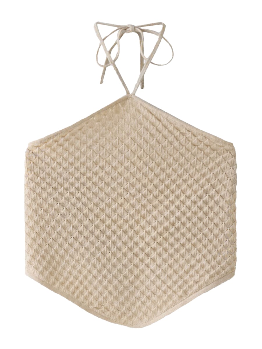 Вязаный топ Bershka, песочный
Вязаный топ Bershka, песочный