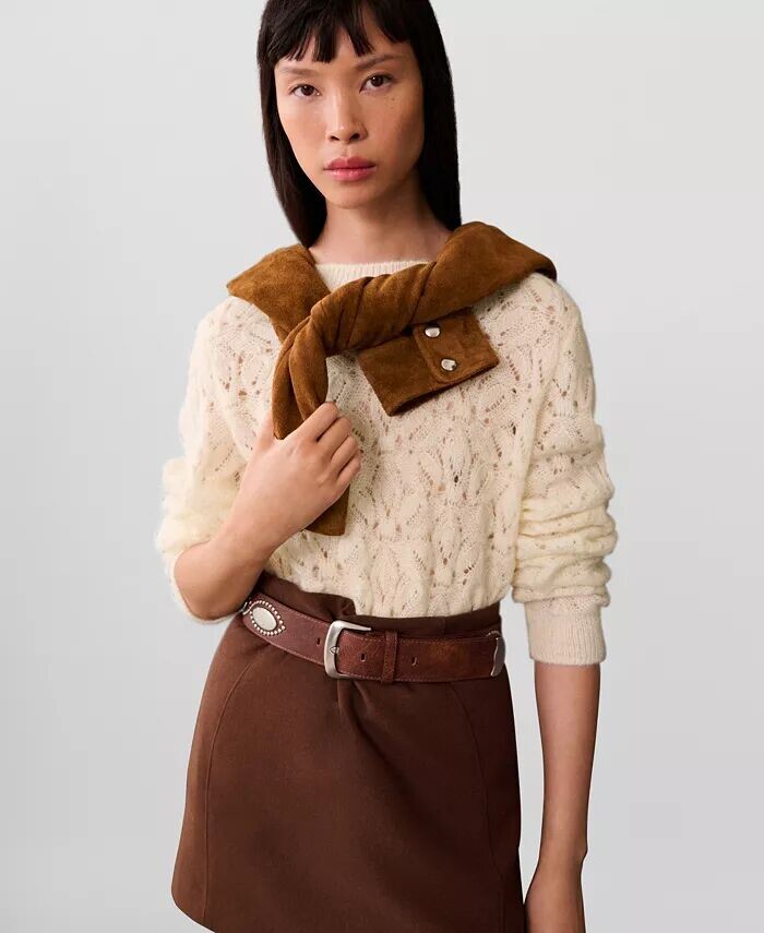 Женский ажурный вязаный свитер MANGO, коричневый/бежевый
Женский ажурный вязаный свитер MANGO, коричневый/бежевый