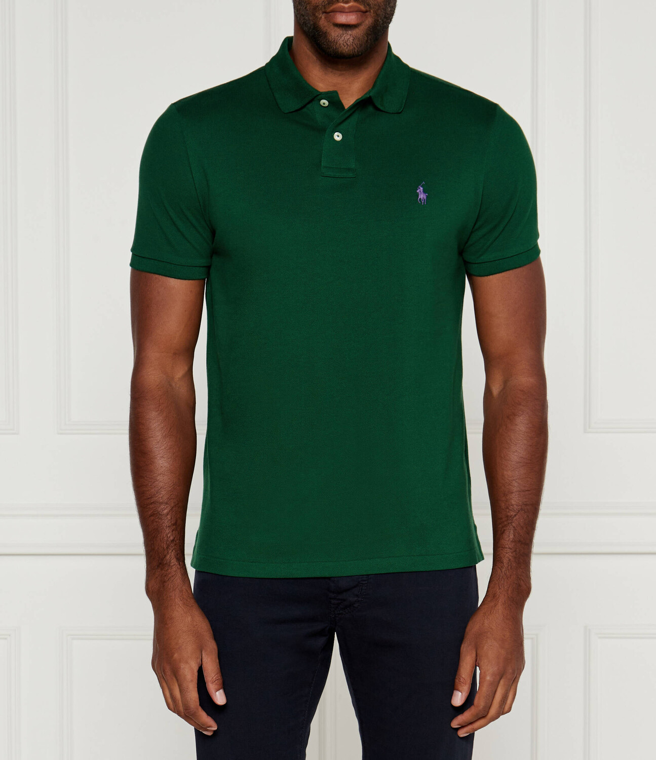 Поло POLO RALPH LAUREN Custom slim fit, цвет verde bottiglia 
Поло POLO RALPH LAUREN Custom slim fit, цвет verde bottiglia