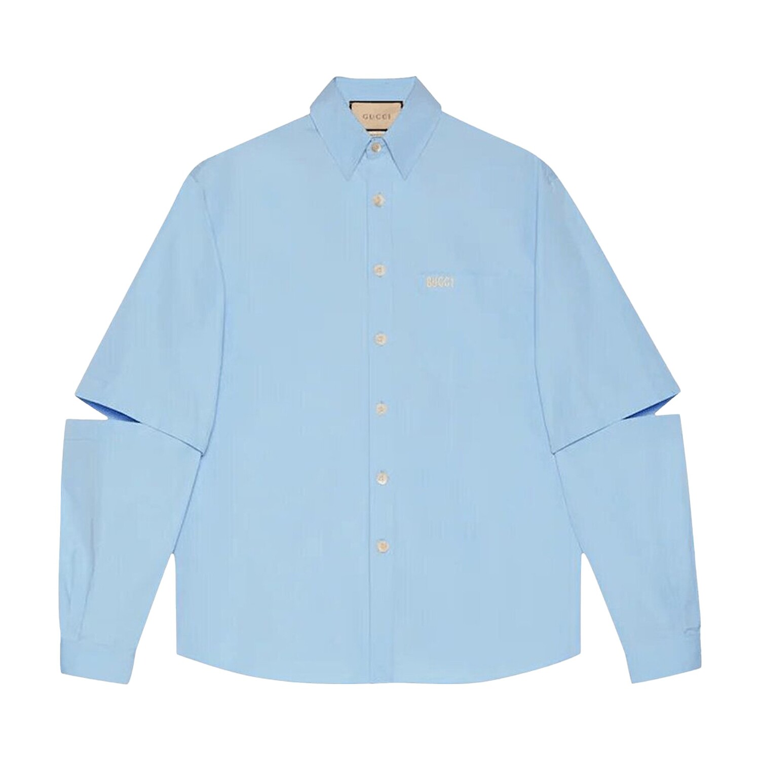 Рубашка из поплина с вышивкой Gucci, небесно-голубой
Рубашка из поплина с вышивкой Gucci, небесно-голубой