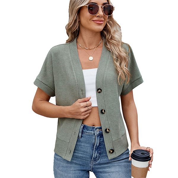 Женская летняя блуза с v-образным вырезом и коротким рукавом Kojooin, Green
Женская летняя блуза с v-образным вырезом и коротким рукавом Kojooin, Green