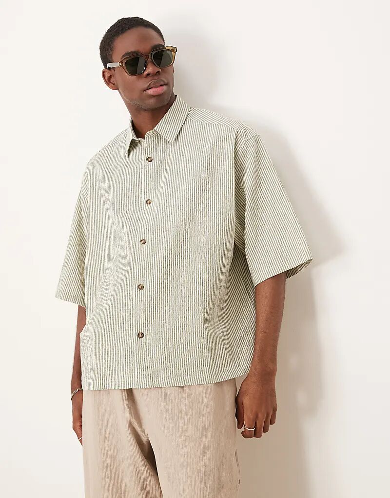 Рубашка свободного кроя ASOS DESIGN зеленого цвета 
Рубашка свободного кроя ASOS DESIGN зеленого цвета