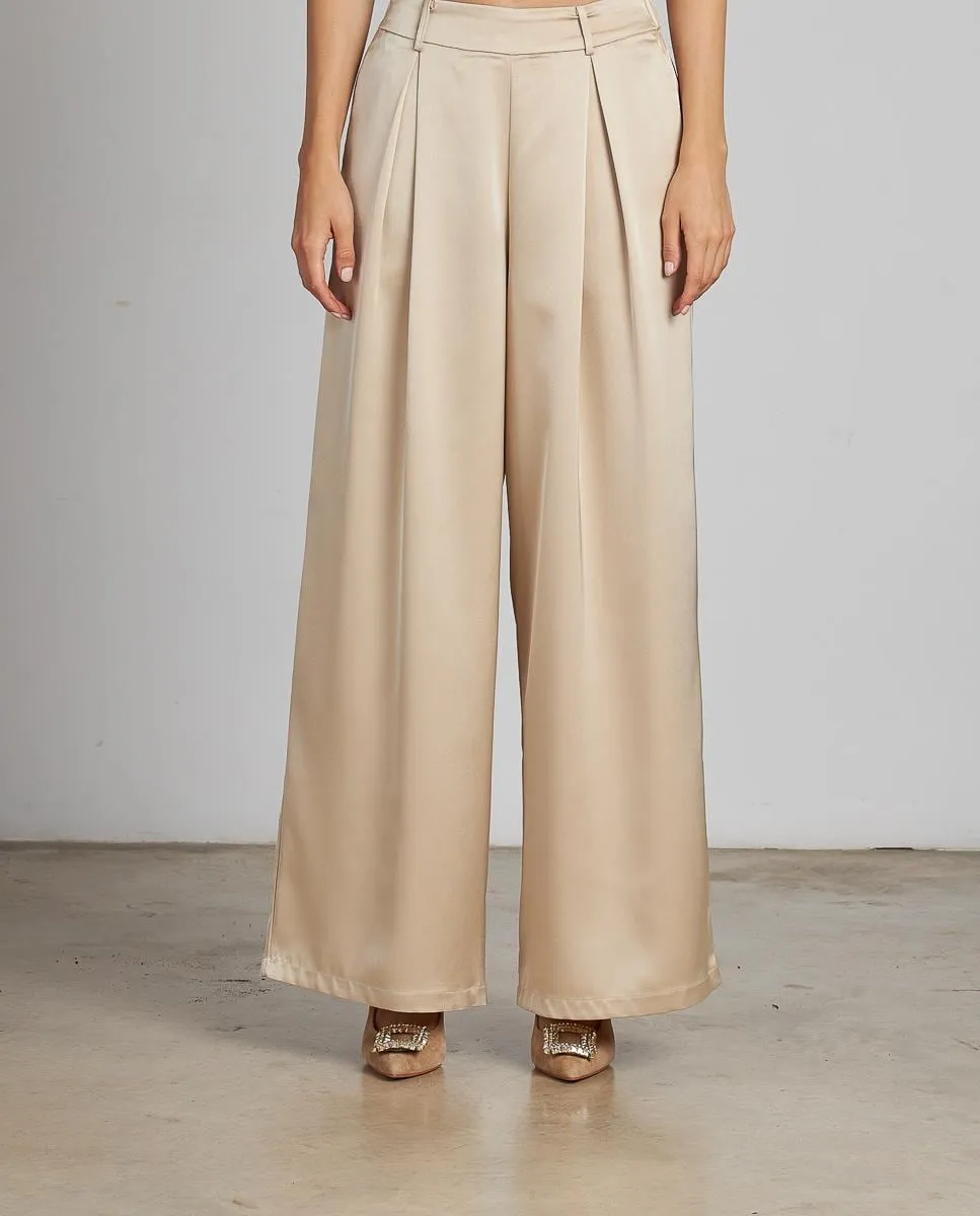 Женские широкие эластичные брюки со стрелками Alma en Pena, золотой
Женские широкие эластичные брюки со стрелками Alma en Pena, золотой